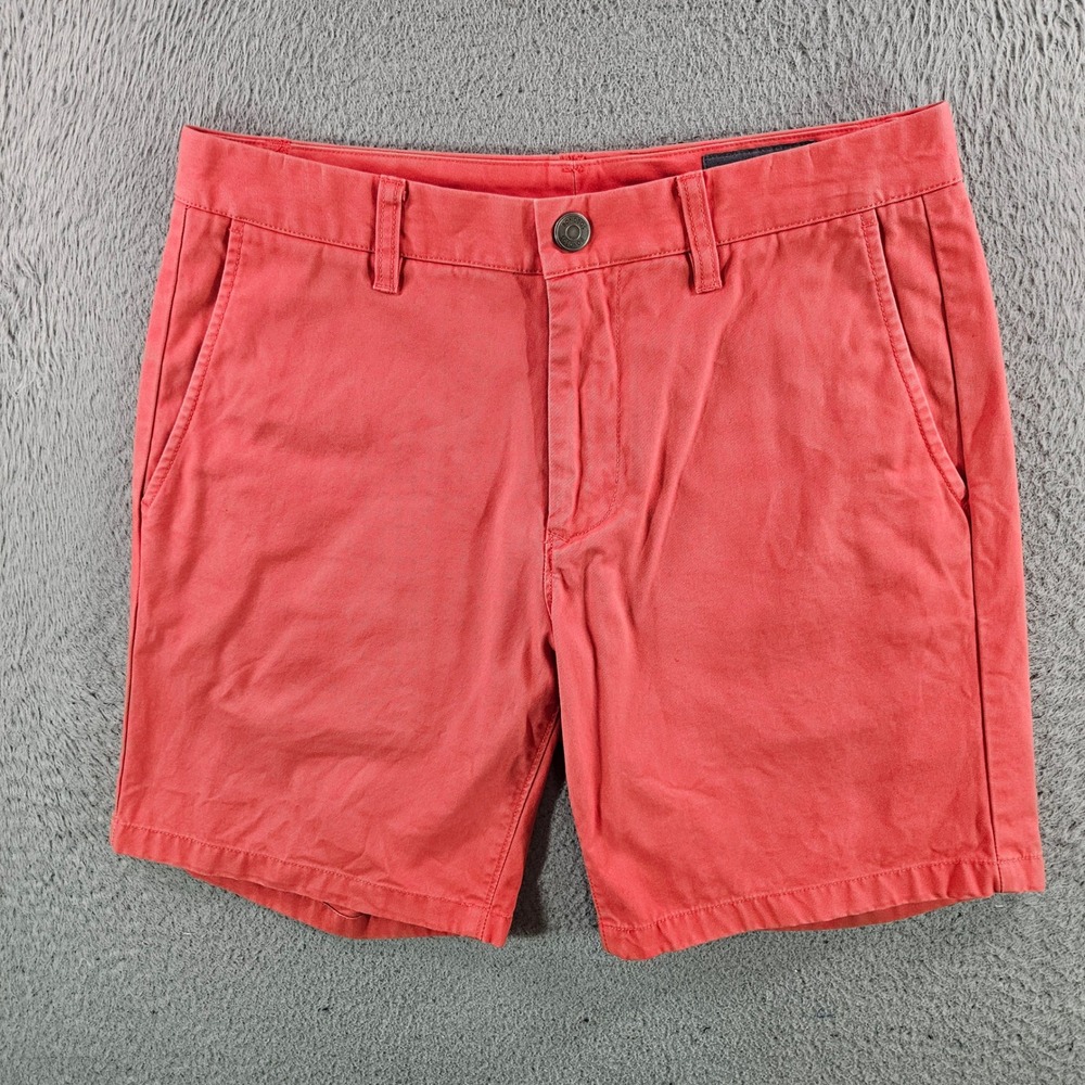 Bonobos Mens Washed Chino Shorts Coral Pink Size 29 7 Inch Inseam 100% Cotton